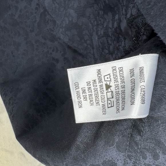 Robert Graham‎ XL Classic Fit Shirt Navy Paisley Cotton Contrast Trim - Picture 4 of 5